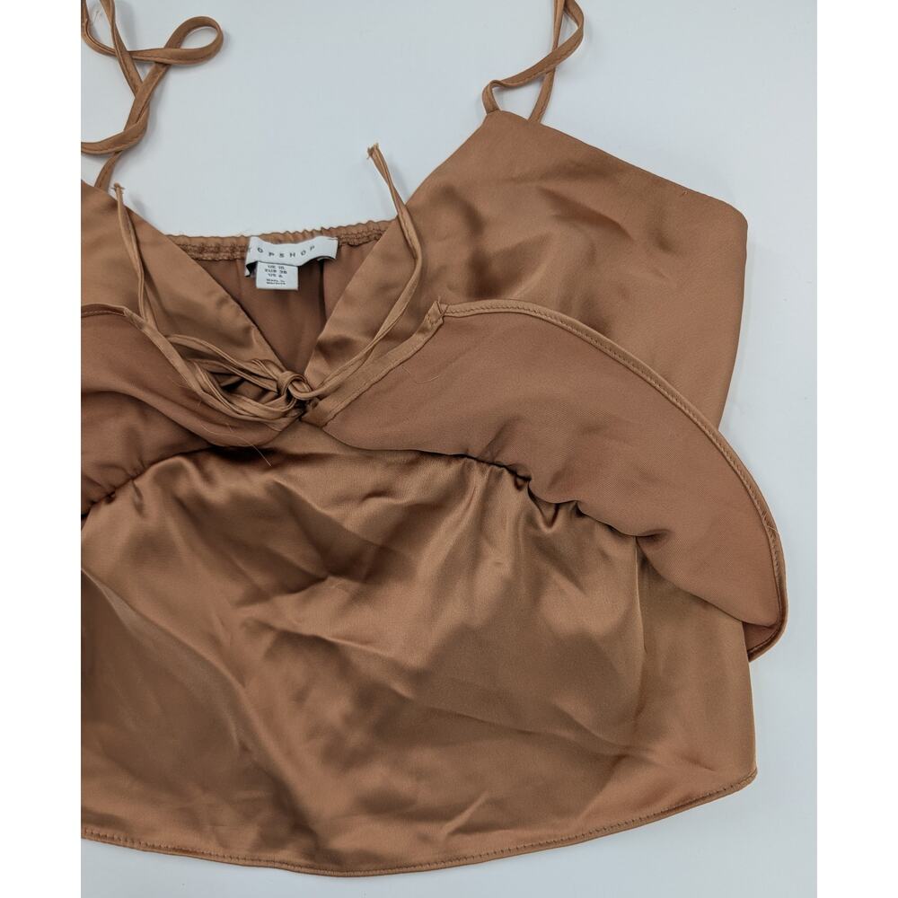 Topshop Strappy Ruffle Camisole Cropped Top - Picture 6 of 9